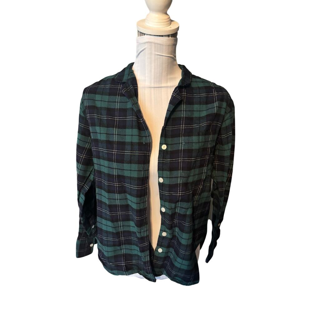 Gapbody Blue & Green Flannel ButtonUp Size S